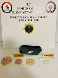 Samsun’da 432 adet ecstasy hap ve 18,50 gram metamfetamin ele geçirildi