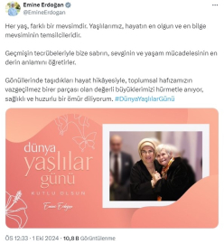 Emine Erdoğan’dan "Dünya Yaşlılar Günü" mesajı