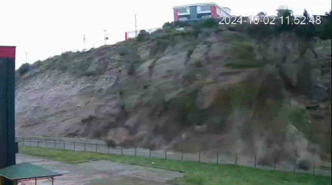 Organize Sanayi Bölgesi’ndeki heyelan anı güvenlik kamerasında